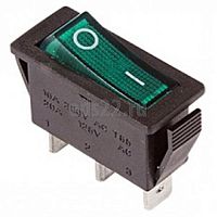 Клавишный выключатель 250В 15А 3с ON-OFF зеленый с подсветкой (RWB-413,SC-788) арт.36-2226 REXANT
