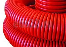 Труба гибкая двустенная для кабельной канализации д.125мм, цвет красный, в бухте 40м., с протяжкой арт.121912 DKC