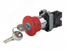 Кнопка LAY5-BS142 "Грибок"с ключом  красная d22мм  240В 1р ЭРА Б0045637