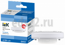 с цоколем gx53 и gx70 Лампа светодиодная GX53 12W 6500K 1080Lm 230V ECO LLE-T80-12-230-65-GX53 IEK