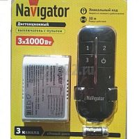Дистанционный выключатель с пультом (радио) 3 канала 3х1000Вт NRC-SW01-1V1-3 арт.61759 Navigator