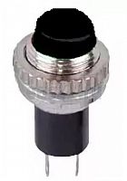 Кнопка-выключатель 220В 2А 2с ON-OFF черная d10.2мм металл Mini (RWD-213) арт.36-3330 REXANT