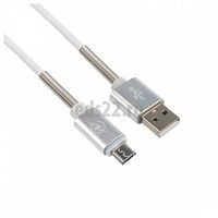 Кабель USB кабель micro USB силиконовый шнур с пружиной белый 1м REXANT