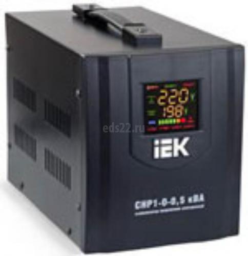Стабилизатор напряжения 0,5 кВА однофазный электронный переносной 220В СНР1 арт.IVS20-1-00500 серия HOME IEK 3 года гарантия