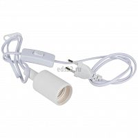 Патрон Е27 пластик белый с проводом и выключателем для растений FITO-Holder арт.Б0057286 ЭРА (светильник для ламп для растений и рассады)
