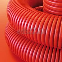 Труба гибкая двустенная для кабельной канализации д.200мм, цвет красный, в бухте 35м., с протяжкой арт.121920 DKC