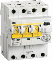 Автоматический выключатель дифференциального тока (АВДТ34) 4п 25А 30мА А 6кА C IEK MAD22-6-025-C-30