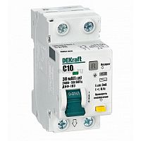 Автоматический выключатель дифференциального тока (АВДТ) 2п 10А 30мА АС 4,5кА С (1P+N) ДИФ-103 16051DEK DEKraft