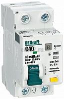 Автоматический выключатель дифференциального тока (АВДТ)  2п 40А 30мА АС 4,5кА С (1P+N) ДИФ-103 16056DEK DEKraft